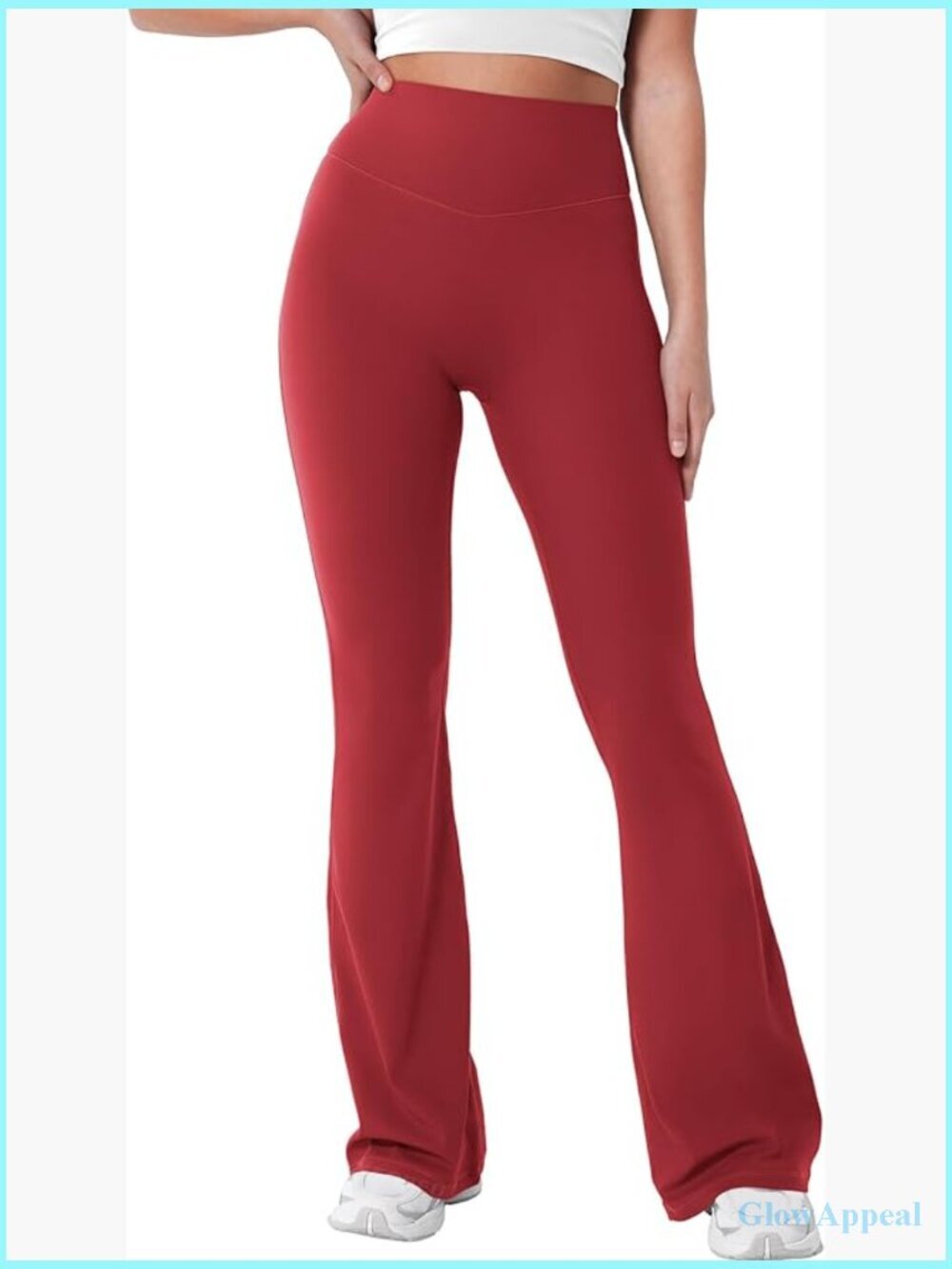 Mini Flared High Waist Yoga Leggings No Front Seam Workout Pants